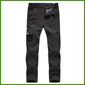 Waterproof Windproof Insulated Fleece Lined Softshell Pants for Hiking Skiing